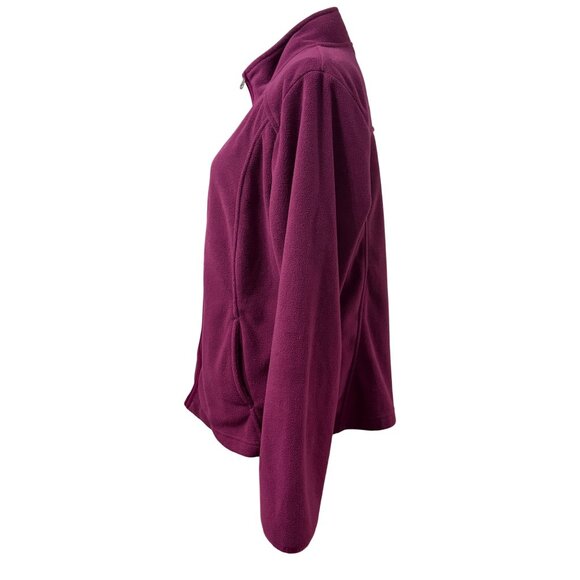 Merona Womens Plum Full-Zip Fleece Jacket XL Lightweight Warm Outerwear - Picture 2 of 12